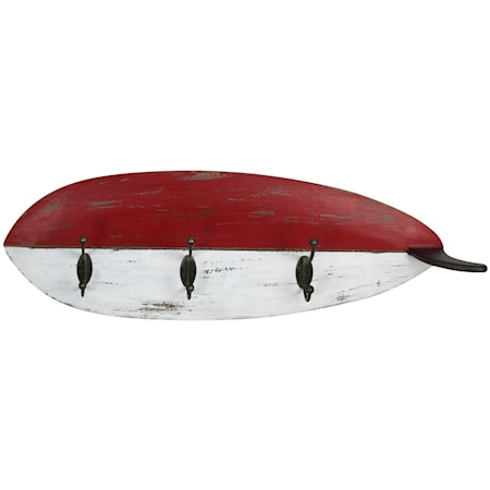 Red and White Metal Surfboard